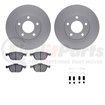 Dynamic Friction Company 4612-80002 Geospec Rotors with 5000 Euro Ceramic Brake Pads includes Hardware
