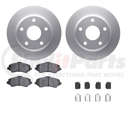 Dynamic Friction Company 4612-40000 Geospec Rotors with 5000 Euro Ceramic Brake Pads includes Hardware