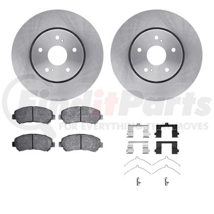 Dynamic Friction Company 6512-01044 Brake Rotor with 5000 Brake Pads and Hardware Kit