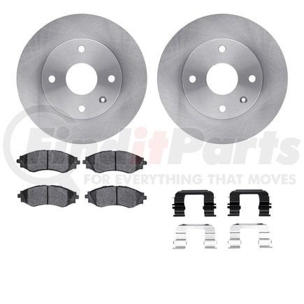Dynamic Friction Company 6512-01053 Brake Rotor with 5000 Brake Pads and Hardware Kit