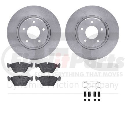 Dynamic Friction Company 6512-20068 Brake Rotor with 5000 Brake Pads and Hardware Kit