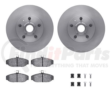 Dynamic Friction Company 6512-27142 Brake Rotor with 5000 Brake Pads and Hardware Kit