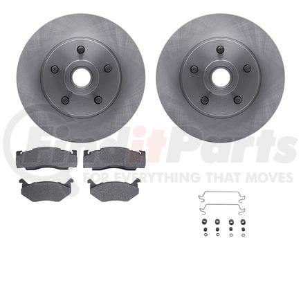 Dynamic Friction Company 6512-39038 Brake Rotor with 5000 Brake Pads and Hardware Kit