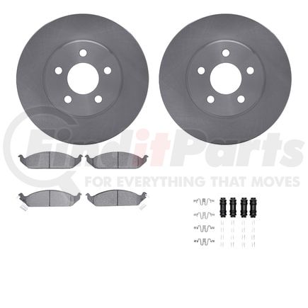 Dynamic Friction Company 6512-39046 Brake Rotor with 5000 Brake Pads and Hardware Kit