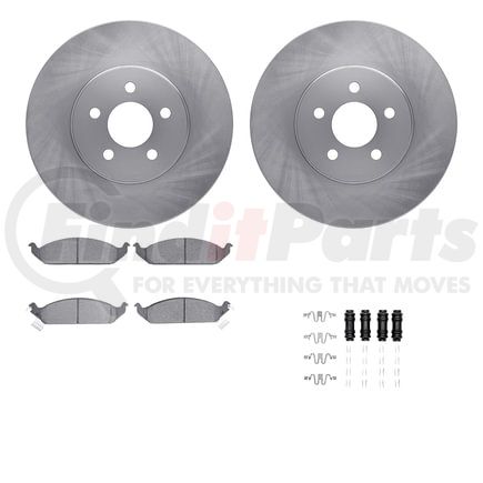 Dynamic Friction Company 6512-39049 Brake Rotor with 5000 Brake Pads and Hardware Kit