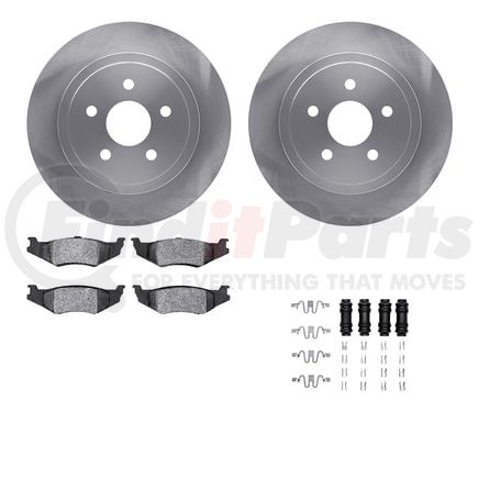 Dynamic Friction Company 6512-39074 Brake Rotor with 5000 Brake Pads and Hardware Kit