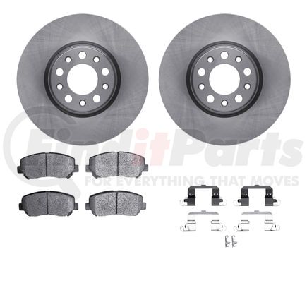 Dynamic Friction Company 6512-39161 Brake Rotor with 5000 Brake Pads and Hardware Kit