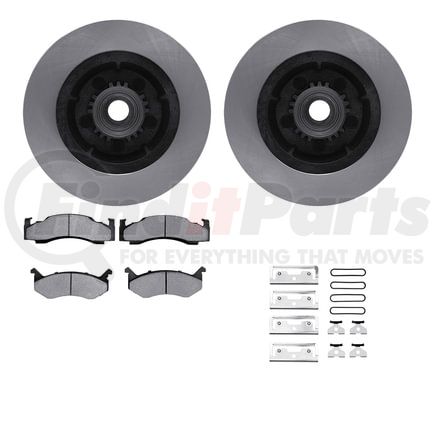 Dynamic Friction Company 6512-39182 Brake Rotor with 5000 Brake Pads and Hardware Kit