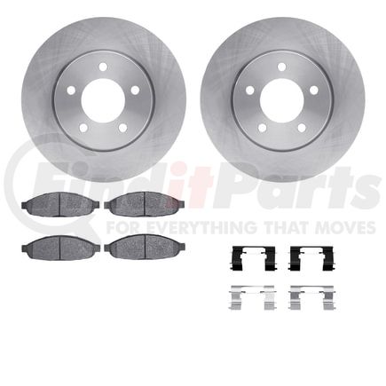 Dynamic Friction Company 6512-39188 Brake Rotor with 5000 Brake Pads and Hardware Kit
