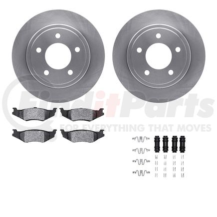 Dynamic Friction Company 6512-40118 Brake Rotor with 5000 Brake Pads and Hardware Kit