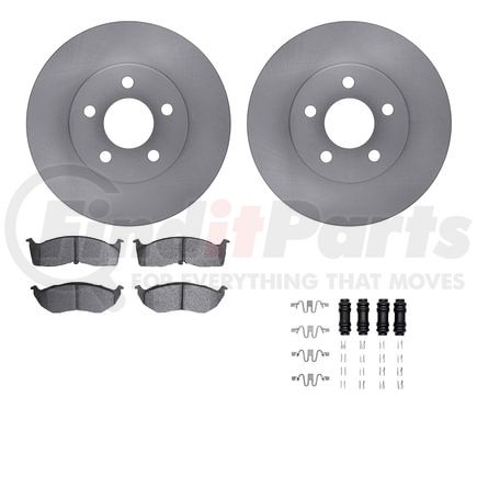 Dynamic Friction Company 6512-40163 Brake Rotor with 5000 Brake Pads and Hardware Kit