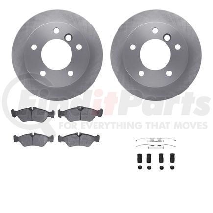 Dynamic Friction Company 6512-40238 Brake Rotor with 5000 Brake Pads and Hardware Kit
