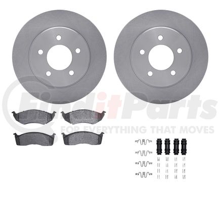 Dynamic Friction Company 6512-40393 Brake Rotor with 5000 Brake Pads and Hardware Kit