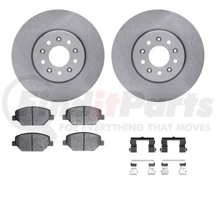 Dynamic Friction Company 6512-45166 Brake Rotor with 5000 Brake Pads and Hardware Kit