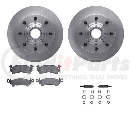 Dynamic Friction Company 6512-48093 Brake Rotor with 5000 Brake Pads and Hardware Kit