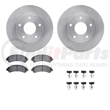 Dynamic Friction Company 6512-48237 Brake Rotor with 5000 Brake Pads and Hardware Kit