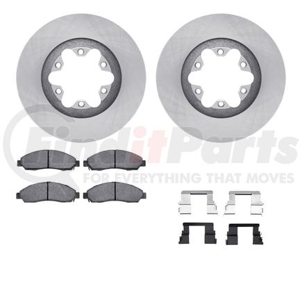 Dynamic Friction Company 6512-48309 Brake Rotor with 5000 Brake Pads and Hardware Kit