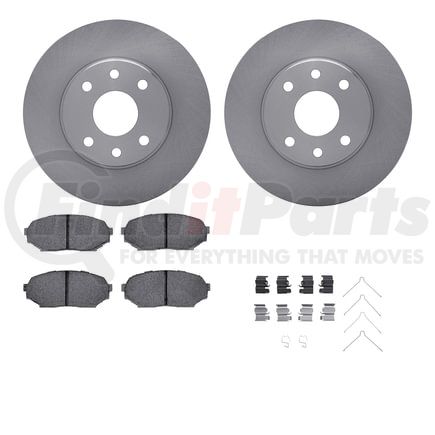Dynamic Friction Company 6512-50001 Brake Rotor with 5000 Brake Pads and Hardware Kit