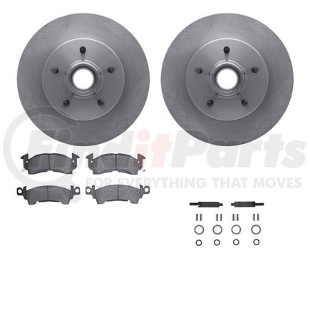 Dynamic Friction Company 6512-51001 Brake Rotor with 5000 Brake Pads and Hardware Kit