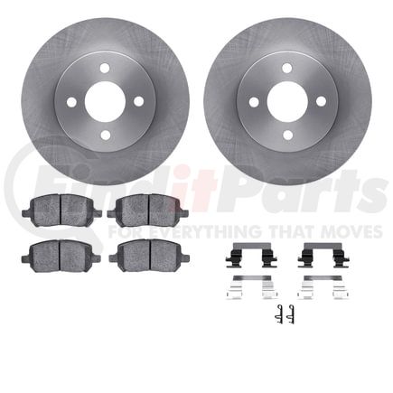 Dynamic Friction Company 6512-53022 Brake Rotor with 5000 Brake Pads and Hardware Kit