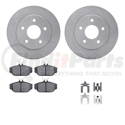 Dynamic Friction Company 6512-54357 Brake Rotor with 5000 Brake Pads and Hardware Kit