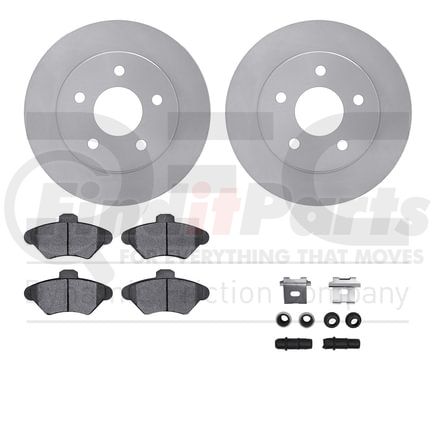 Dynamic Friction Company 6512-54355 Brake Rotor with 5000 Brake Pads and Hardware Kit