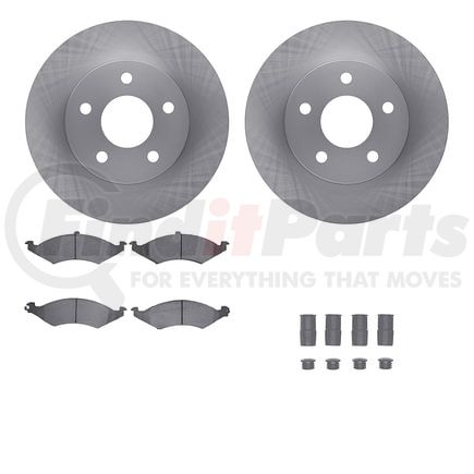 Dynamic Friction Company 6512-55094 Brake Rotor with 5000 Brake Pads and Hardware Kit