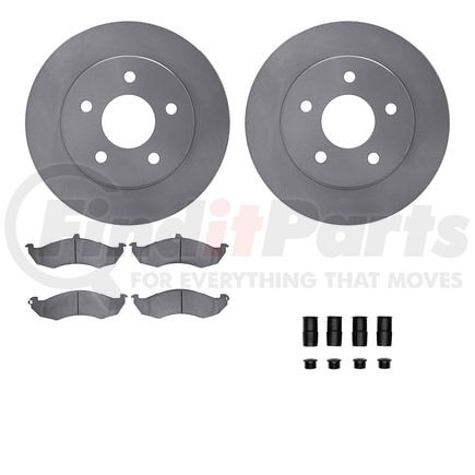 Dynamic Friction Company 6512-55156 Brake Rotor with 5000 Brake Pads and Hardware Kit