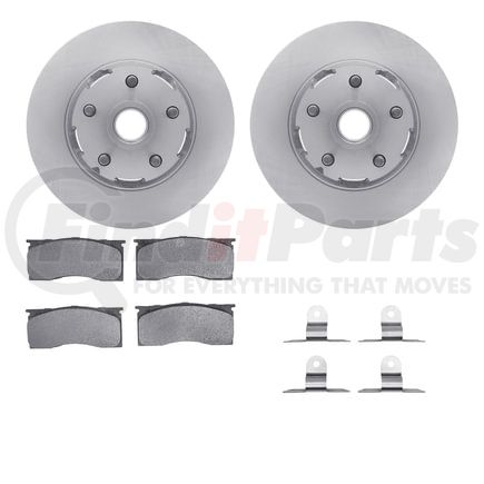 Dynamic Friction Company 6512-55165 Brake Rotor w/5000 Brake Pads & HW Kit