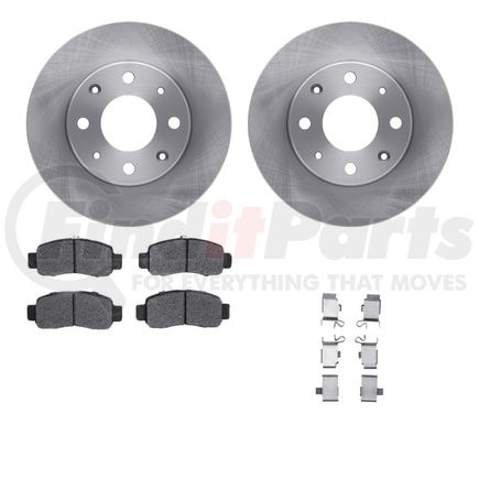 Dynamic Friction Company 6512-59121 Brake Rotor with 5000 Brake Pads and Hardware Kit