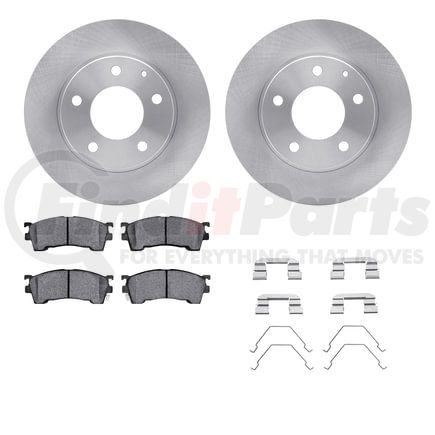 Dynamic Friction Company 6512-80143 Brake Rotor with 5000 Brake Pads and Hardware Kit