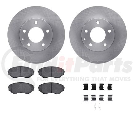 Dynamic Friction Company 6512-80274 Brake Rotor with 5000 Brake Pads and Hardware Kit