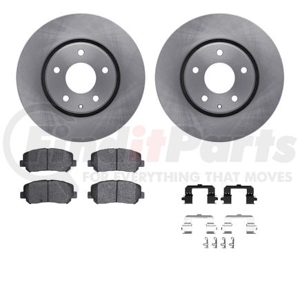 Dynamic Friction Company 6512-80340 Brake Rotor with 5000 Brake Pads and Hardware Kit