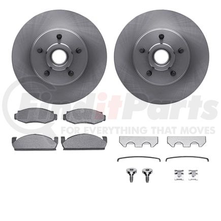 Dynamic Friction Company 6512-99016 Brake Rotor with 5000 Brake Pads and Hardware Kit