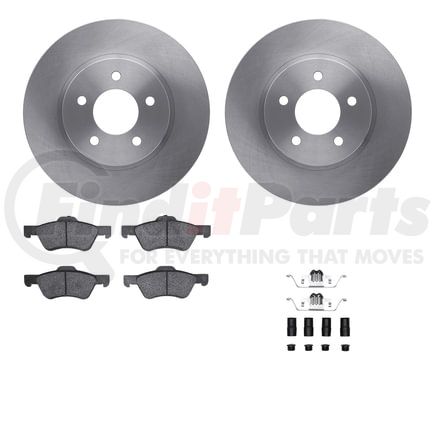 Dynamic Friction Company 6512-99576 Brake Rotor with 5000 Brake Pads and Hardware Kit