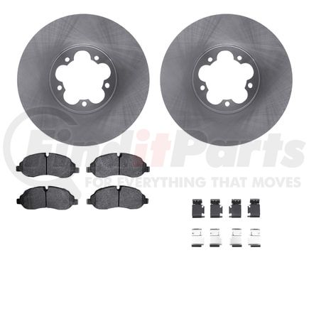 Dynamic Friction Company 6512-99723 Brake Rotor with 5000 Brake Pads and Hardware Kit
