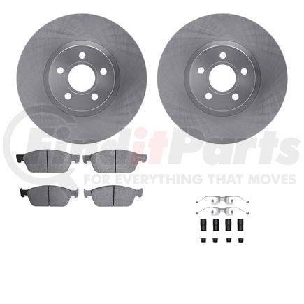 Dynamic Friction Company 6512-99828 Brake Rotor with 5000 Brake Pads and Hardware Kit