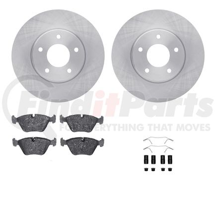Dynamic Friction Company 6612-20027 Rotors with 5000 Euro Ceramic Brake Pads includes Hardware