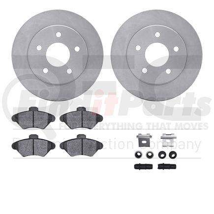 Dynamic Friction Company 6612-54011 Rotors with 5000 Euro Ceramic Brake Pads includes Hardware