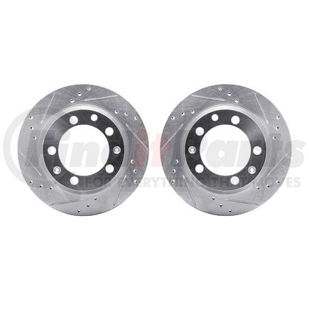 Dynamic Friction Company 7002-02038 Brake Rotors - Drilled & Slotted - Silver