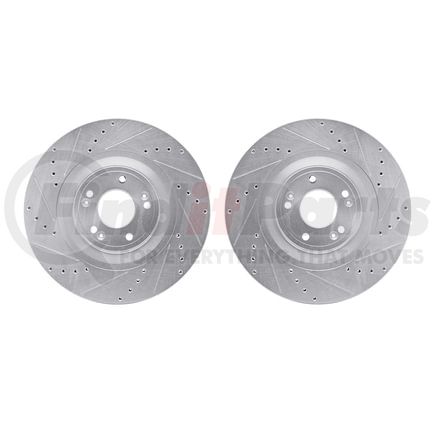 Dynamic Friction Company 7002-03004 Brake Rotors - Drilled & Slotted - Silver