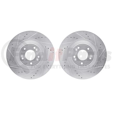 Dynamic Friction Company 7002-03003 Brake Rotors - Drilled & Slotted - Silver