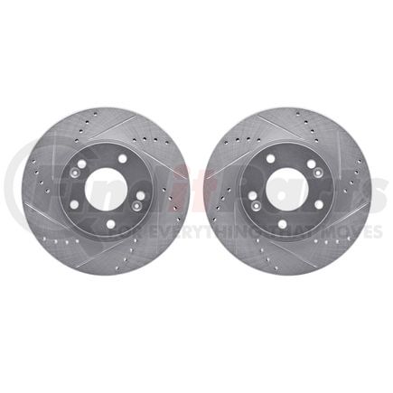 Dynamic Friction Company 7002-03015 Brake Rotors - Drilled & Slotted - Silver