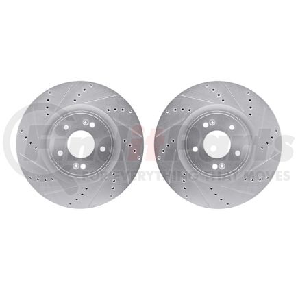 Dynamic Friction Company 7002-03017 Brake Rotors - Drilled & Slotted - Silver