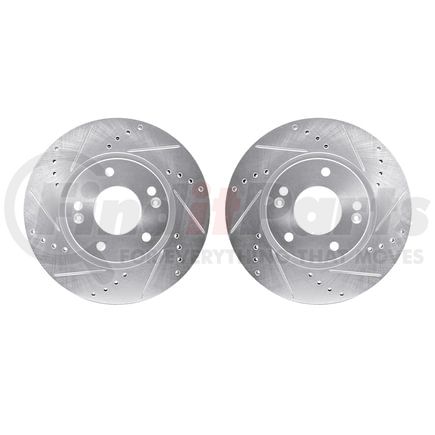 Dynamic Friction Company 7002-03014 Brake Rotors - Drilled & Slotted - Silver