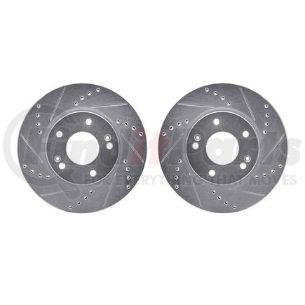 Dynamic Friction Company 7002-03021 Brake Rotors - Drilled & Slotted - Silver