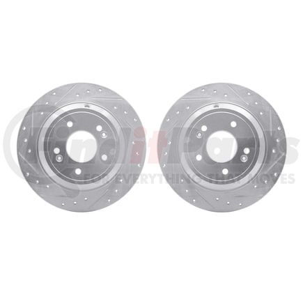 Dynamic Friction Company 7002-03036 Brake Rotors - Drilled & Slotted - Silver