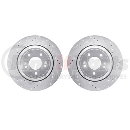 Dynamic Friction Company 7002-03037 Brake Rotors - Drilled & Slotted - Silver