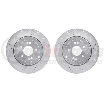 Dynamic Friction Company 7002-03046 Brake Rotors - Drilled & Slotted - Silver
