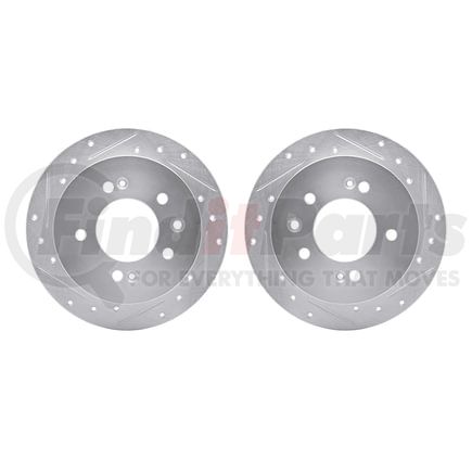Dynamic Friction Company 7002-03042 Brake Rotors - Drilled & Slotted - Silver